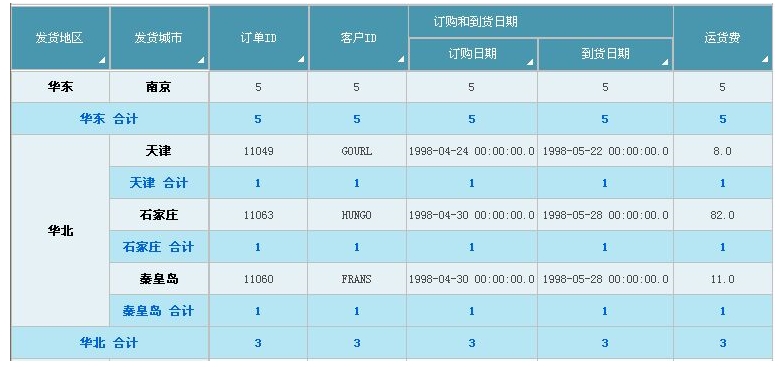 预览到所制作的报表