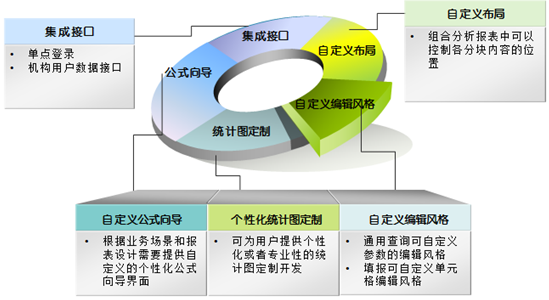 集成接口,自定义布局,公式向导,统计图,编辑风格